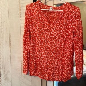 Old Navy Orange Flower Blouse